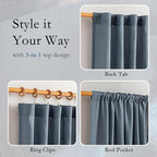 MYSKY HOME Short Semi Sheer Blue Curtains - Image 4
