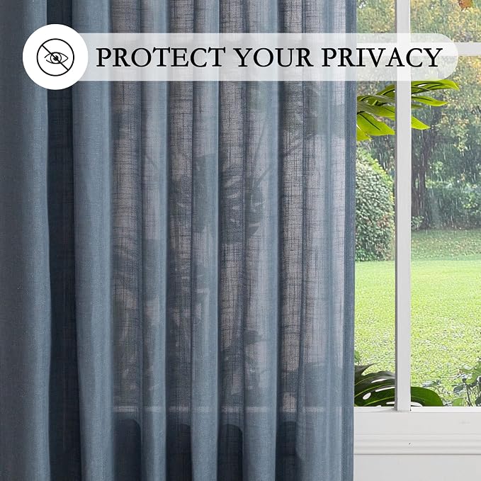 MYSKY HOME Extra Long Sheer Curtains Farmhouse, Sliding Door Curtain - Image 4