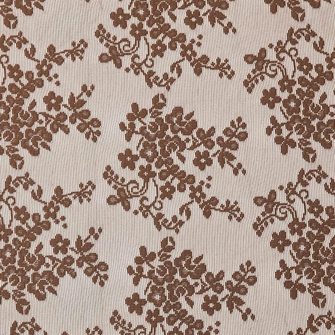 YJ YANJUN Vintage Lace Curtains 54 Inch Length-Brown Kitchen Curtains - Image 5