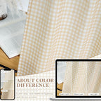 RYB HOME Kithen Curtains Rustic Plaid Cafe Tier, Classic Short Checkered Drapes - Image 3