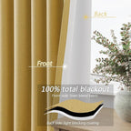 Guken 100% Blackout Curtains 100 Inch Length 2 Panels Set - Image 4