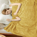 Bedsure GentleSoft Yellow Full Blanket - Image 3