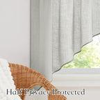 RYB HOME Linen Textured Wave Pattern Sheer Valance Curtains, Contemporary Semi - Image 6
