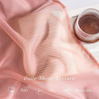 NICETOWN Living Room Coral Pink Sheer Curtains 96 inch Length, Grommet Airy - Image 4