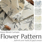 jinchan Floral Curtains 90 Inch Length Black Flower Linen Farmhouse Curtain - Image 4