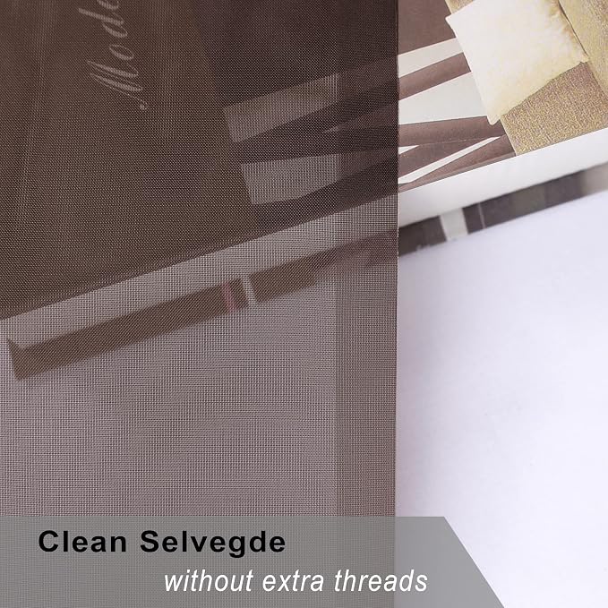 OWENIE Sheer Chocolate Curtains, Sheer Curtains 84 inch Length 2 Panels Set - Image 8