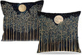 Rustic William Morris Night Moon Forest Green Decor Pillow Covers 18x18 Set of 2 by Unknown