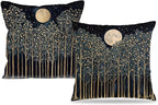 Rustic William Morris Night Moon Forest Green Decor Pillow Covers 18x18 Set of 2 by Unknown
