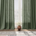 Nanspring Olive Green Linen Curtains - Image 6