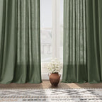 Nanspring Olive Green Linen Curtains 72 Inches Long 2 Panels Set - Image 6