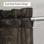 OWENIE Furman Chocolate Sheer Curtains 63 inch Length - Image 7