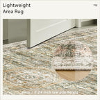 5x7 Area Rugs Green Orange Low Pile Indoor Washable Trendy Faded Style Rugs - Image 7