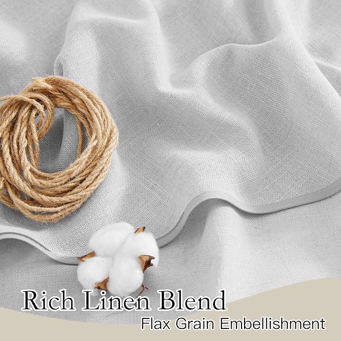 RYB HOME Cafe Curtains 24 inches Length, Linen Sheer Short Curtains - Image 4