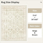 3x5 Rug, Small Area Rug for Kitchen, Machine Washable Non-Slip Throw Rug - Image 5