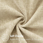MIULEE Pack of 2 Beige Throw Pillow Covers 16x16 Inch Soft Chenille Pillow - Image 2