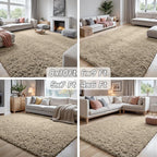 6x9 Area Rugs for Living Room Rug: Soft Fluffy Shag Gray Camel Rugs for Bedroom - Image 7