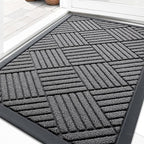 OLANLY Front Door Mat Outside Entrance 33x21, Heavy Duty Sturdy Natural Rubber by OLANLY