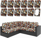 hyha 12Pcs Patio Cushion Covers, Stretch Outdoor Couch Cushion Covers by hyha