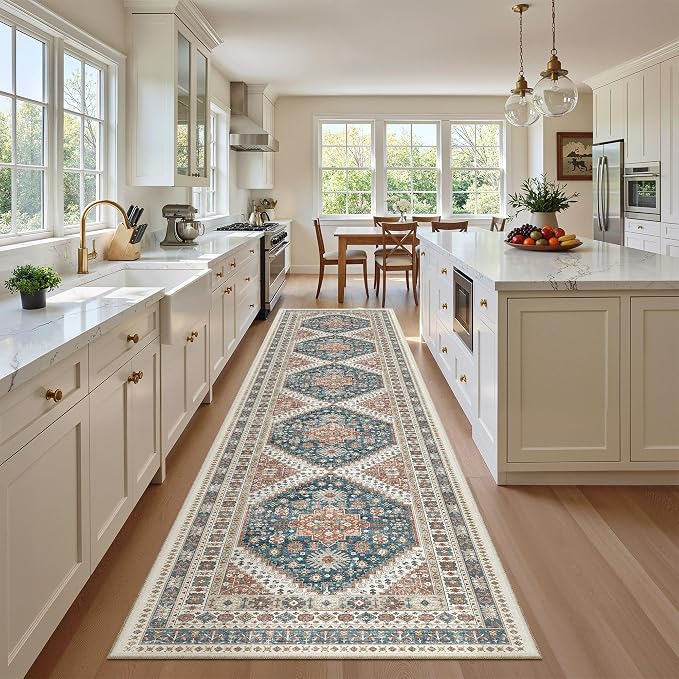 Madane Hallway Runner Rug 2'6''x12' Kitchen Runner, Non Slip Vintage Runners by Madane