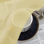 Chyhomenyc Mustard Yellow Sheer Curtains 108 Inches Long - Image 2