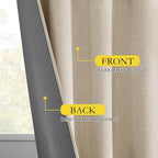 NICETOWN Cream 100% Blackout Short Curtains 63 inches Lenghth Burg - Image 7