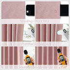 Guken Pink 100% Blackout Linen Curtains 102 Inch 2 Panels Set - Image 5