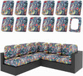 hyha 12Pcs Patio Cushion Covers, Stretch Outdoor Couch Cushion Covers by hyha
