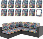 hyha 12Pcs Patio Cushion Covers, Stretch Outdoor Couch Cushion Covers by hyha