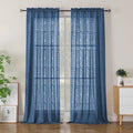 Simplebrand Semi Sheer Dusty Blue Curtains 90 Inches Long 2 Panels, Light by Simplebrand