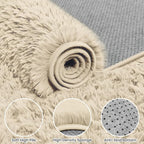 4x6 Area Rugs for Living Room Rug: Soft Fluffy Shag Beige Rugs for Bedroom - Image 6