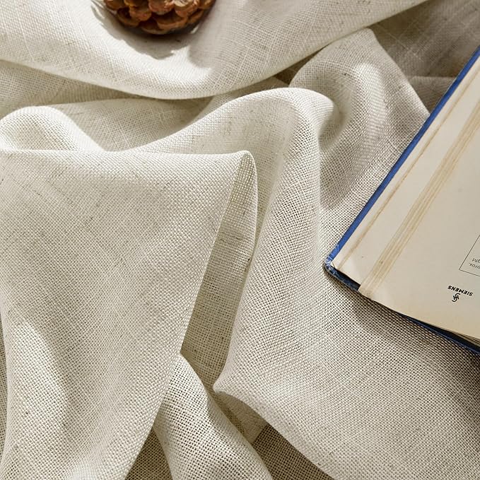 Joydeco Linen Curtains 90 Inch Length 2 Panel Sets, Light Filtering Curtains - Image 3