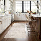 Washable 3x5 Kitchen Area Rug: Non-Slip Abstract Water-Resistant Entryway by HYHAOYUNLAI
