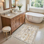 Madane Washable Area Rug 2x3, Small Entryway Rug Non-Slip Vintage Door Mat - Image 4