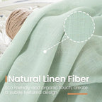 BGment Sage Green Linen Curtains 36 Inch Length - Image 3