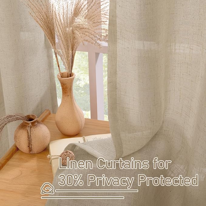 LAMIT Linen Curtains 63 inch Length - Image 5