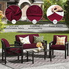 8Pcs Outdoor Cushion Covers, Patio Cushion Covers, Stretch Elastic Slipcovers - Image 4