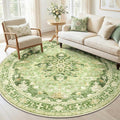 Area Rugs 6ft Washable Non-Slip, Floral Vintage Distress Print Pattern by RELEANY