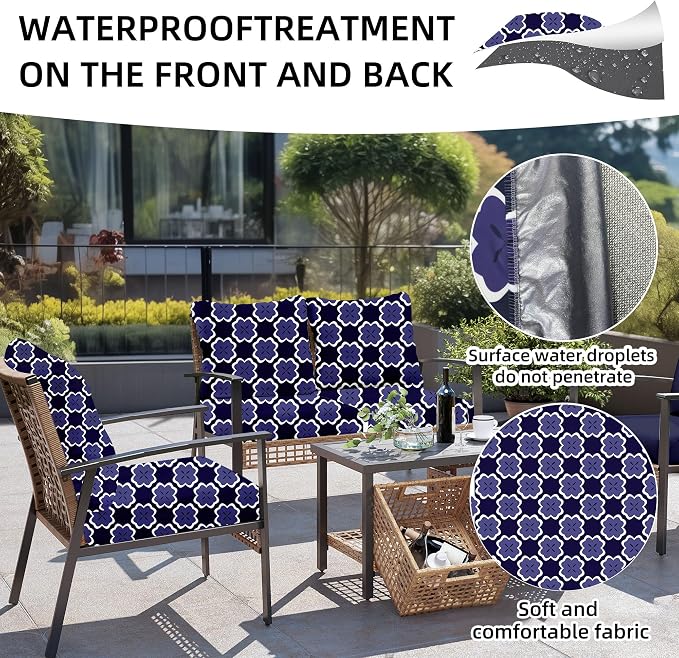 8Pcs Outdoor Cushion Covers, Patio Cushion Covers, Stretch Elastic Slipcovers - Image 4