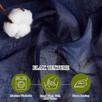 NICETOWN Dark Blue Flax Sheer Linen Curtains - Image 4