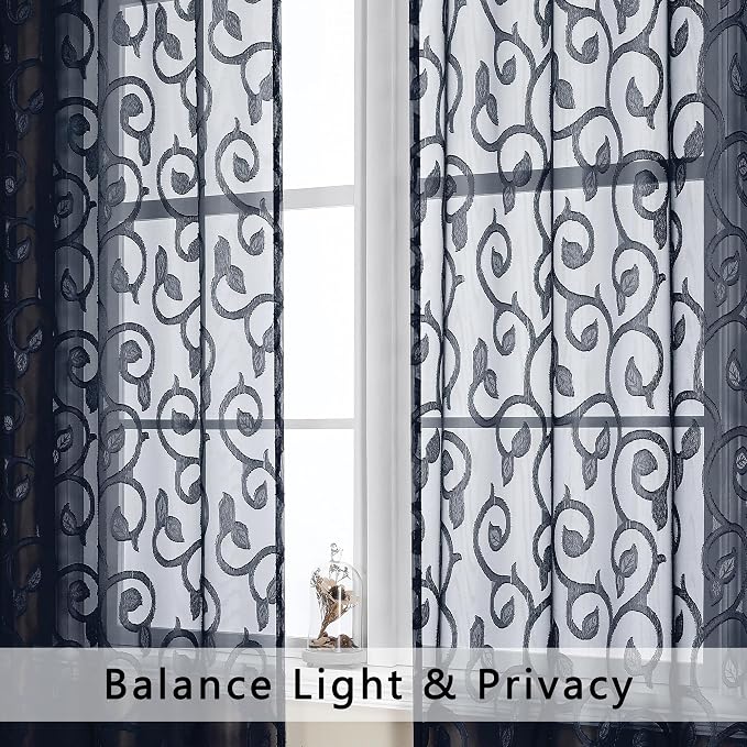 OWENIE Furman Sheer Curtains 84 inches Long - Image 6