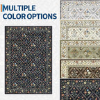 GarveeHome Grey Floral Rug 4x6 Rug Machine Washable Area Rug - Image 8