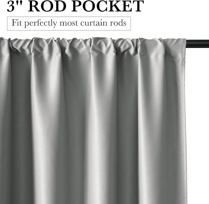 RYB HOME 100% Blackout Bathroom Curtains Over Sink 24 inches Long, Heat & UV - Image 3