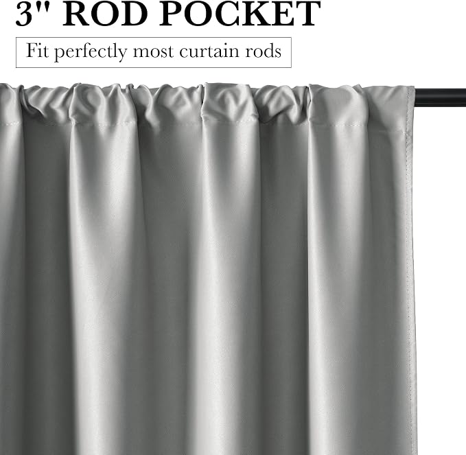 RYB HOME Bedroom Blackout Curtains 54 inches Long, 100% Blackout Thermal - Image 2
