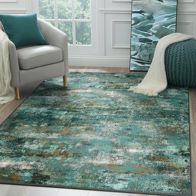 Area Rugs 5x8 for Living Room Bedroom, Modern Abstract Machine Washable Rug by BEIMO