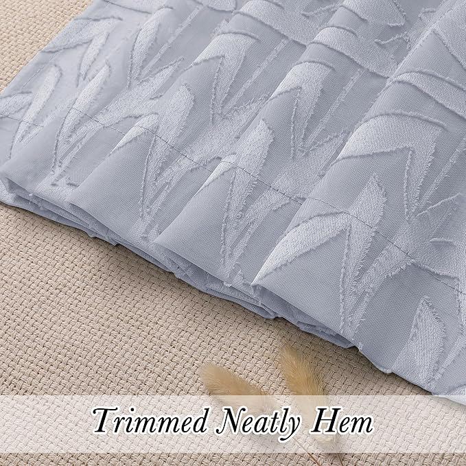 Lecloud Leia Sheer Light Grey Window Curtains - Image 4