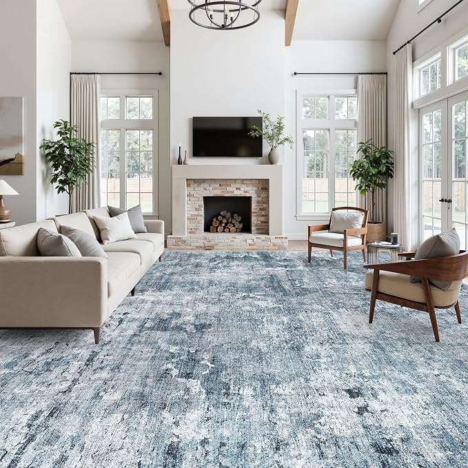 10x14 Area Rugs for Living Room, Non Slip Machine Washable Vintage Rugs - Image 3