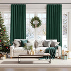 Guken Dark Green 100% Blackout Curtains 96 Inch Length 2 Panels Set - Image 9