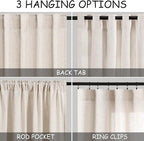 Nanspring Beige Linen Curtain 100 inches Long - Image 3