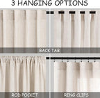 Beige Linen Curtains 63 Inches Long - Image 3