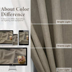 Extra Long Curtains 2 Panels Set Dark Taupe Linen Curtains 108 inches Long - Image 3